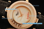 Chopard Happy Sport Swiss Quartz Movement Rose Gold Case with Diamond Bezel and MOP Dial