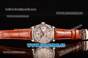 Rolex Day-Date Asia 2813/Swiss ETA 2836/Clone Rolex 3135 Automatic Steel Case with Diamonds Markers and Silver Dial (BP)