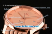 Omega De Ville Co-Axial Swiss ETA 2836 Automatic Rose Gold Case and Strap with Rose Gold Dial