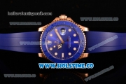 Rolex Yachtmaster 40/Yachtmaster II Asia 2813 Automatic Steel Case with Blue Dial and Blue Rubber Strap - White Markers