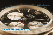 Rolex Daytona Vintage Chronograph Swiss Valjoux 7750 Steel Case/Strap with Black Dial and White Stick Markers