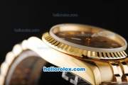 Rolex Datejust Automatic Movement Full Gold with Gold Dial and White Stick Marking