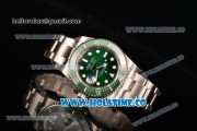 Rolex Submariner Clone Rolex 3135 Automatic Steel Case/Bracelet with Green Dial and White Dot Markers - 1:1 Original(NOOB)