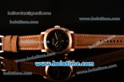 Panerai Radiomir 1940 8 Days GMT PAM502 Asia ST25 Automatic Rose Gold Case with Black Dial and Brown Leather Strap