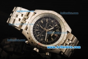 Breitling for Bentley Motors Working Chronograph Quartz Movement with Black Dial and SS Strap