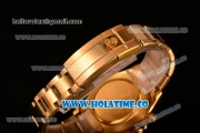 Rolex Daytona Chrono Swiss Valjoux 7750 Automatic Yellow Gold Case/Bracelet with Diamonds Markers White Dial and Ceramic Bezel (BP)