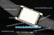 Cartier Tank MC Miyota Quartz Steel Case with White Roman Numeral Markers and Black Dial