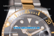 Rolex Submariner Miyota 8215 Automatic Two Tone Case/Bracelet with Black Dial and Dot Markers