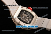 Richard Mille RM 055 Bubba Watson Tourbillon Manual Winding Steel Case with Skeleton Dial and Dot Markers - Red Inner Bezel