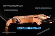 Cartier Rotonde De Miyota Quartz Rose Gold Case with Rose Gold Dial Diamonds Bezel and White Roman Numeral Markers