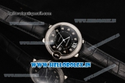 Cartier Ballon Bleu De Large Miyota Quartz Steel Case with Diamonds Bezel Black Dial and Diamond Markers