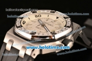 Audemars Piguet Royal Oak Offshore Diver Asia 2813 Automatic Steel Case with Diamonds Bezel and White Dial