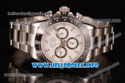 Rolex Daytona Chrono Swiss Valjoux 7750 Automatic Stainless Steel Case/Bracelet with White Dial and Stick Markers (BP)