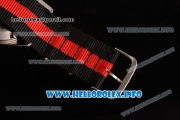 Tag Heuer Carrera Calibre 18 Miyota Quartz Steel Case with Black Dial Stick Markers and Red/Black Nylon Strap