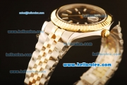 Rolex Datejust II Swiss ETA 2836 Automatic Full Steel with Yellow Gold Bezel and Black Dial-Stick Markers