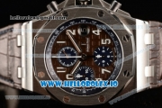 Audemars Piguet Royal Oak Offshore Clone AP Calibre 3126 Automatic Movement Steel Brown Dial and Arabic Numeral Markers Leather Strap (JF)