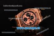 Audemars Piguet Royal Oak Offshore 2014 New Chrono Clone AP Calibre 3126 Automatic Rose Gold Case with Arabic Numeral Markers Rose Gold Dial and Black Leather Strap (J12)