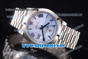 Rolex Day Date II Clone Rolex 3255 Automatic Stainless Steel Case/Bracelet with Stick Markers and Blue Dial (BP)