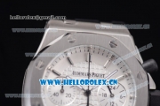 Audemars Piguet Royal Oak Offshore Chronograph Miyota OS20 Quartz Steel Case with White Dial and Black Rubber Strap (EF)