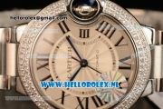 Cartier Ballon Bleu De Medium Swiss ETA 2671 Automatic Steel Case Silver Dial Roman Numeral Markers and Steel Bracelet - 1:1 Original