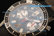 Ulysse Nardin Marine Chronograph Swiss Valjoux 7750 Automatic Movement PVD Case with White Markers and Black Rubber Strap
