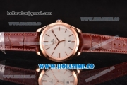 Omega De Ville Trésor Master Co-Axial Swiss ETA 2824 Automatic Rose Gold Case with Stick Markers and White Dial