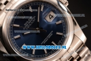 Rolex Datejust Clone Rolex 3135 Automatic Steel Case with Stick Markers Blue Dial and Steel Bracelet