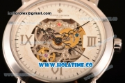 Vacheron Constantin Malte Asia Automatic Steel Case with White Skeleton Dial and Silver Roman Numeral Markers