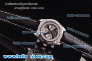 Breitling Chronomat B01 Chronograph Miyota Quartz Steel Case with Black Dial and Black Leather Strap