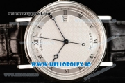 Breguet Classique Japanese Miyota 9015 Automatic Movement Steel White Dial and Roman Numeral Markers Leather Strap (FF)