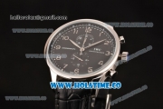 IWC Portuguese Chrono Miyota Quartz Steel Case with Black Dial and Arabic Numeral Markers