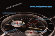Breitling Superocean Swiss Valjoux 7750 Automatic Steel Case with Black Dial and Black Leather Strap