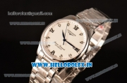 Longines Master Swiss ETA 2824 Automatic Full Steel with White Dial and Diamonds/Roman Numeral Markers