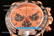 Rolex Daytona Chrono Swiss Valjoux 7750 Automatic Rose Gold Case with PVD Bezel Stick Markers and Rose Gold Dial (BP)