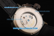 U-BOAT Italo Fontana Flywheel Automatic Movement PVD Case with White Dial-Black Marking and Leather Strap