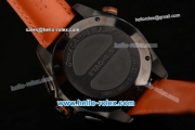 Tag Heuer Grand Carrera Calibre 36 RS Caliper Chrono Miyota OS20 Quartz PVD Case with Black Leather Strap Orange Second Hand and Black Dial - 7750 Coating