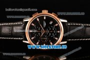 Longines Master Complications Miyota OS10 Quartz Steel Case with Rose Gold Bezel and Black Dial - Stick Markers