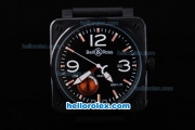 Bell & Ross BR 01-97 Automatic Movement with Black Dial and PVD Black Case-Black Rubber Strap