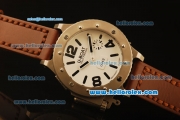 U-Boat Italo Fontana Swiss ETA 6497 Manual Winding Titanium Case with White Dial and Brwon Leather Strap-1:1 Original