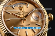 Rolex Day-Date Clone Rolex 3255 Automatic Yellow Gold Case/Bracelet with Yellow Gold Dial and Stick Markers