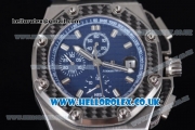 Audemars Piguet Royal Oak Offshore Juan Pablo Montoya Chrono Swiss Valjoux 7750 Automatic Steel Case with Blue Dial Stick Markers and Blue Leather Strap (J12)