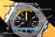 Audemars Piguet Royal Oak Offshore Diver Asia Automatic Steel Case with Black Dial Yellow Rubber Strap and Stick Markers (EF)