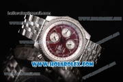 Breitling Bentley Motors Chrono Swiss Valjoux 7750 Automatic Steel Case/Bracelet with Red Dial and Silver Stick Markers (BP)