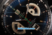 Tag Heuer Grand Carrera Calibre 17 Swiss Valjoux 7750 Automatic Movement PVD Case with Black Dial and Black Rubber Strap