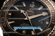 Omega Seamaster Planet Ocean 600M Co-Axial Clone Omega 8500 Automatic Steel Case with Stick Markers Black Dial and Black Rubber Strap (EF)