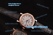 Patek Philippe Calatrava 2813 Automatic Rose Gold Case with Numeral Markers White Dial and Black Leather Strap