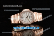 Patek Philippe Nautilus Miyota 9015 Automatic Rose Gold Case White Dial With Stick Markers Rose Gold Bracelet