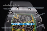Richard Mille RM 038 Miyota 9015 Automatic PVD Case with Skeleton Dial Dot Markers and Black Rubber Strap