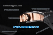 Richard Mille RM052 Miyota 9015 Automatic PVD/Rose Gold Case with Black Rubber Strap and Skull Dial PVD Bezel