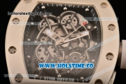 Richard Mille RM 055 Bubba Watson Tourbillon Manual Winding Steel Case with Skeleton Dial and Dot Markers - Black Inner Bezel